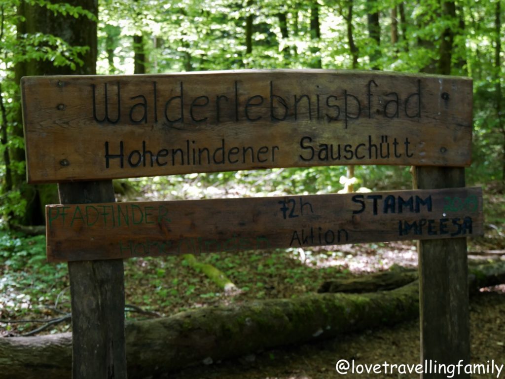 Walderlebnispfad Sauschütt, Ebersberger Forst. Love travelling family